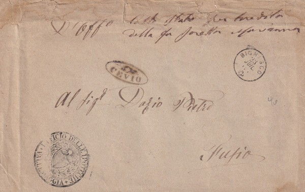 23.Juli 18.. Cevio VS Prato Rückseite Strahlenstempel