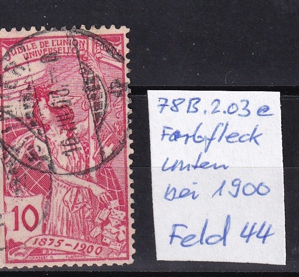 UPU 78B2.03 e Feld 44Farbfleck unten