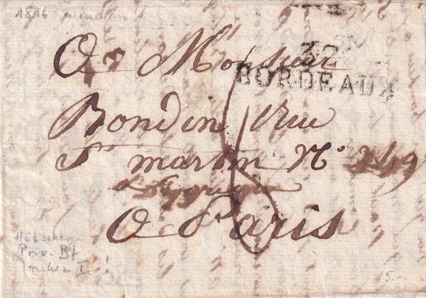 2.Dezember 1816 Bordeau - Paris