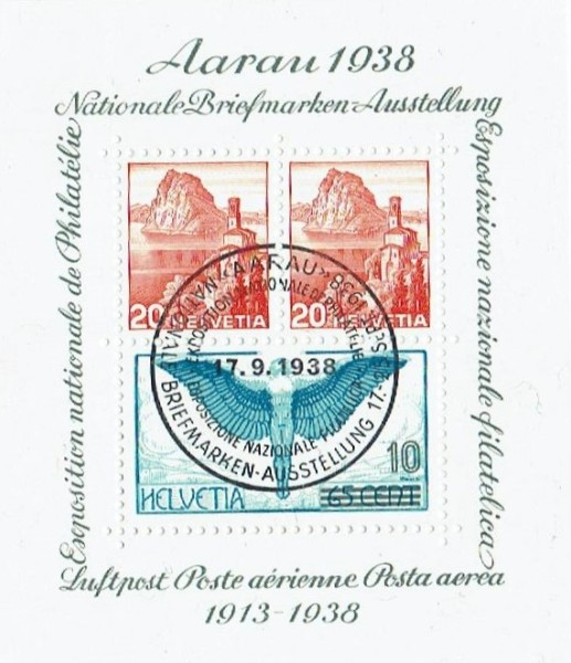 W11Aaurau Block 1938 ungestempelt