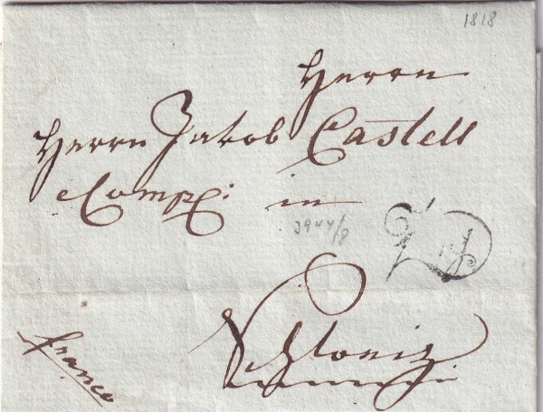 1818 Zug - Schwyz Schiffsbrief vom Zugersee