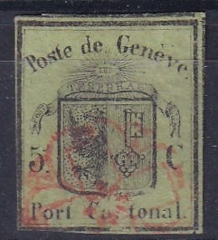 1845 Kleiner Adler (SH 5 ) gestempelt Rote Rosette