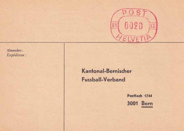 Kant. Bernischer Fussballverband "Verschiebungsmeldunge