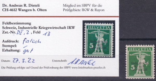 IKW Nr. 2 Feld Nr. 13 Aufdruck Falsch
