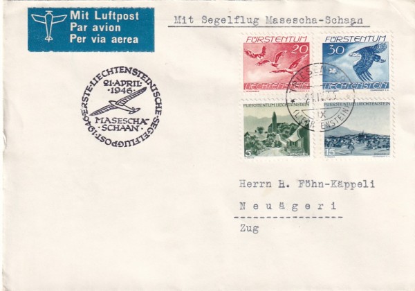 1. Liechtensteinische Segelflugpost 1946