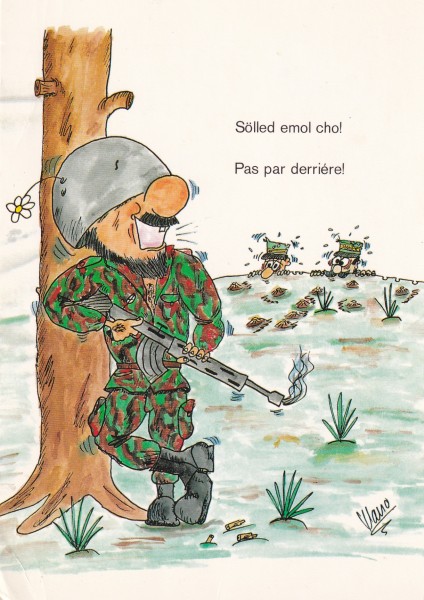 Schweizer JUX Militärkarte " Sölled emol cho"