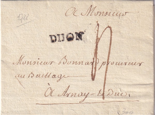 1788 Dijon- Arney -Le Duc Stempel L1 14 Punkte