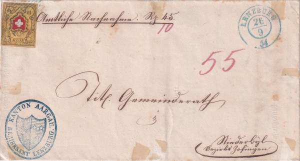 26.09.1854 Rayon 16 II Minerwyl Bezirk Zofingen