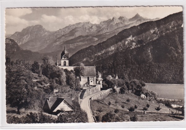 1952 Steinerberg mit Kirche gelaufen