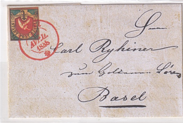 Fälschung Basler Taube auf Brief