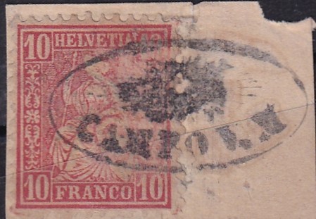 Campo Strahlenstempel auf Sitzenden Helvetia