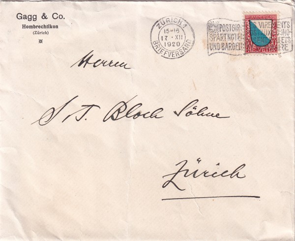 1920 PJNr. auf Brief