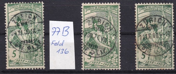 UPU 77 B Zürich 3 Stk.
