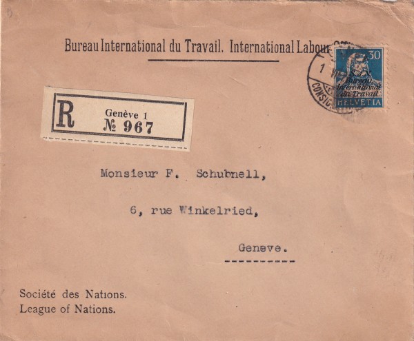 BIT Bureau Travail SBK Nr. 17 Geneve - Geneve R-Brief