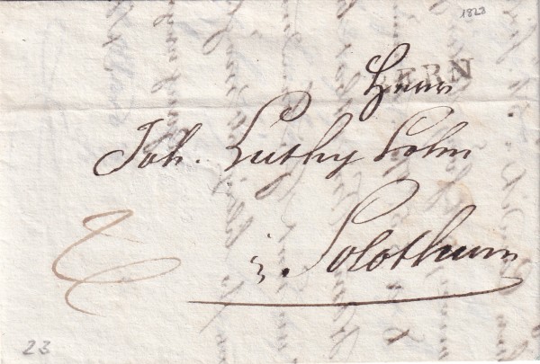 13.Mai 1838 Bern - Solothurn Stabstempel Bern Wi 522