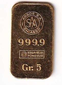 5 Gram Goldbarren 999.9