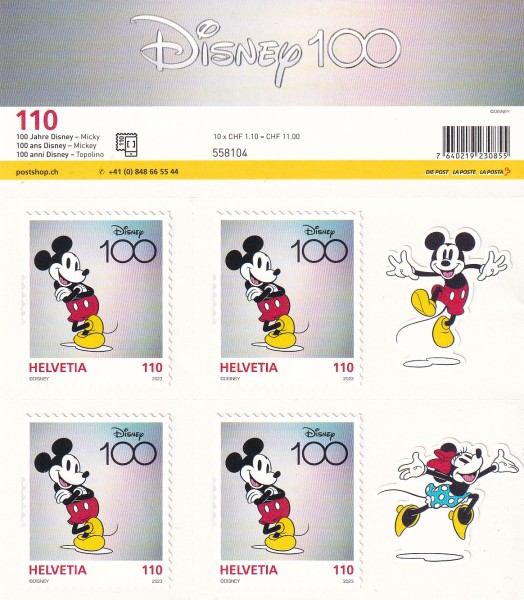 100 Jahre Micky Mouse 10 x 1 Fr.