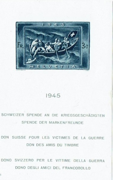 W21Spendenblock 1945 Gelb ungestempelt